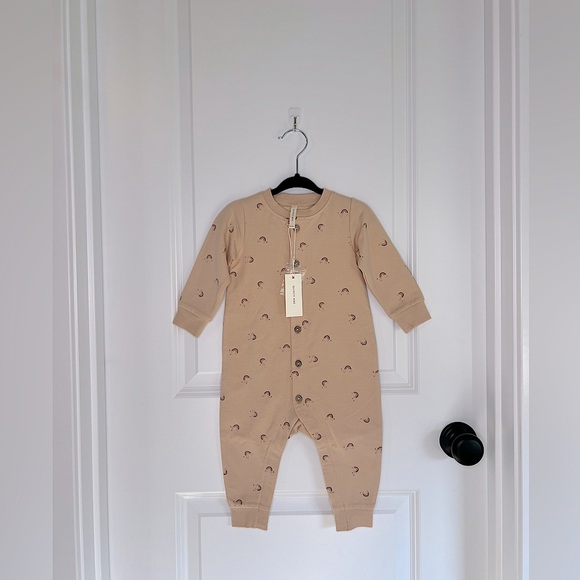 Quincy Mae Other - 🌈 Quincy Mae Neutral Beige Rainbow Fleece Jumpsuit NWT